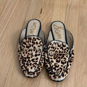 Sam Edelman Leopard Print Flats with Gold Accent